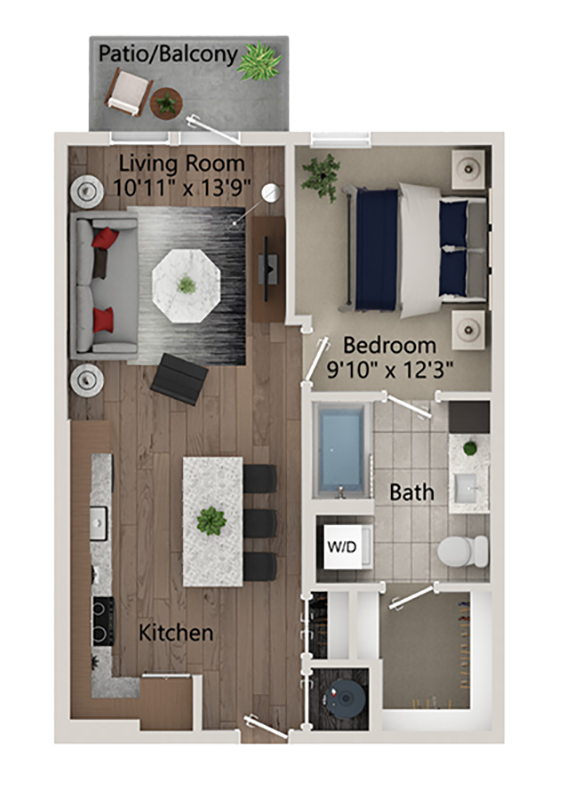 A2 one bedroom floor plans